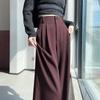 Весна Осень Женские Брюки С Высокой Талией Женские Прямые Офисные Женские Брюки Модные Свободные Женские Уличные На Пуговицах