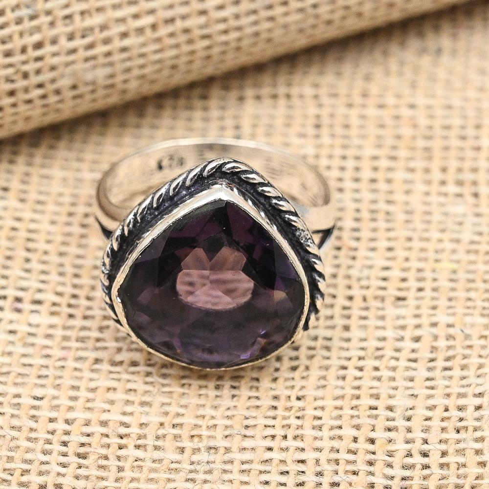 Amethyst Gemstone Handmade 925 Sterling Silver Jewelry Ring For Women