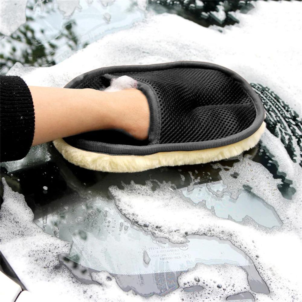 Car Washing Imitation Wool Velvet Gloves Thickened Plush Car Wiping Gloves waxed Thickened Polished Car Cleaning Beauty Gloves