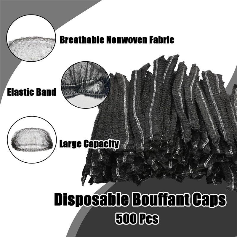 A04V Bulk 21In Hair Covers 500Pc Disposable Hair Nets Bouffant Caps Haircovers Dust Cap Hairnets For Food,Nurses Labs