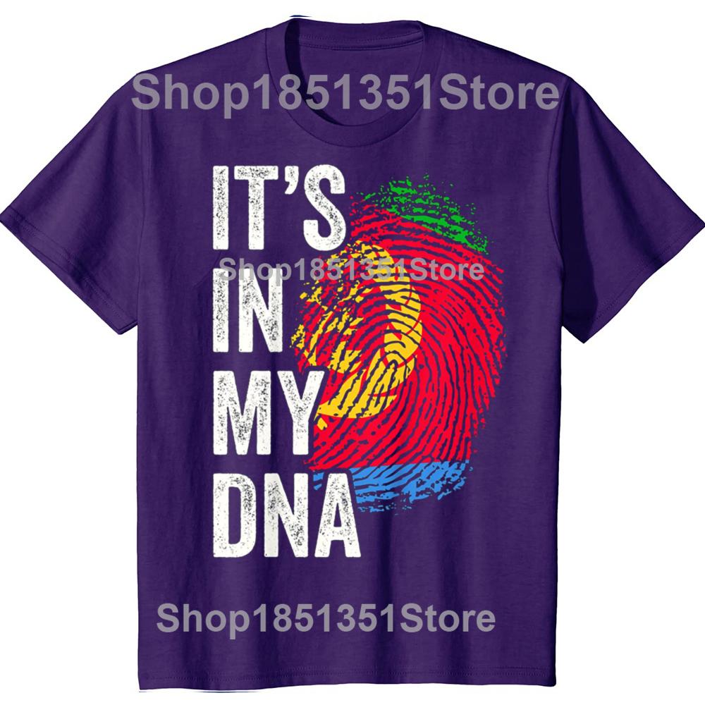 ITS IN MY DNA Eritrea Flag Eritrean Pride T Shirts Graphic Cotton Streetwear Short Sleeve Birthday Gifts T-shirt Mens Clothing