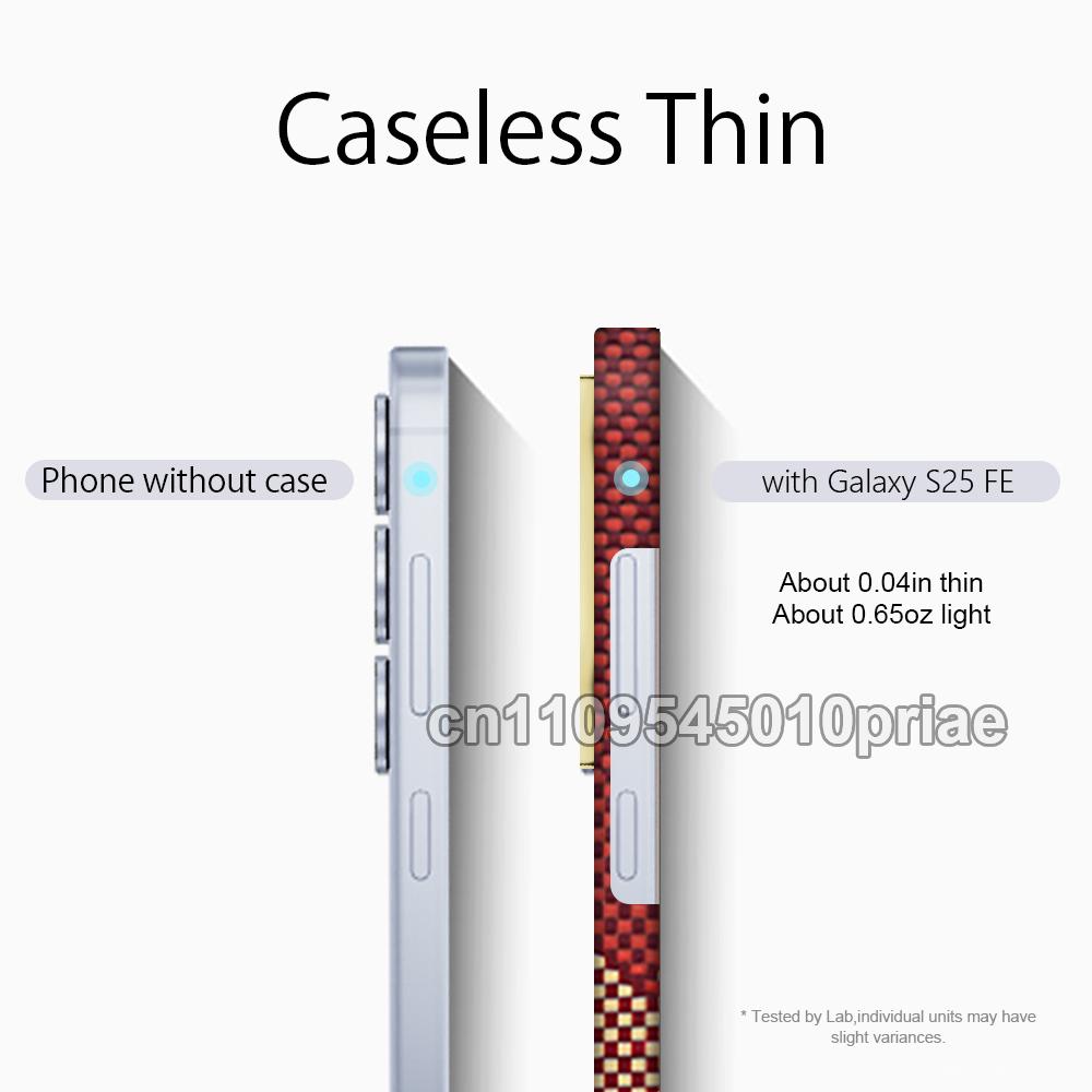 Сильно магнитный чехол для Samsung Galaxy S25 FE Тонкий магнитный чехол из арамидного углеродного волокна Kevlar Ударопрочный защитный чехол