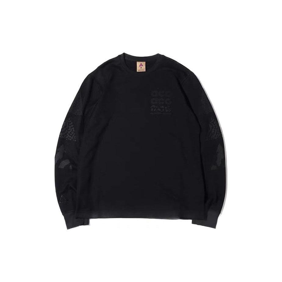 Nike ACG Logo Print Sports Pullover Crew Neck Long Sleeve T-Shirt Men Tops Black cd7657-010