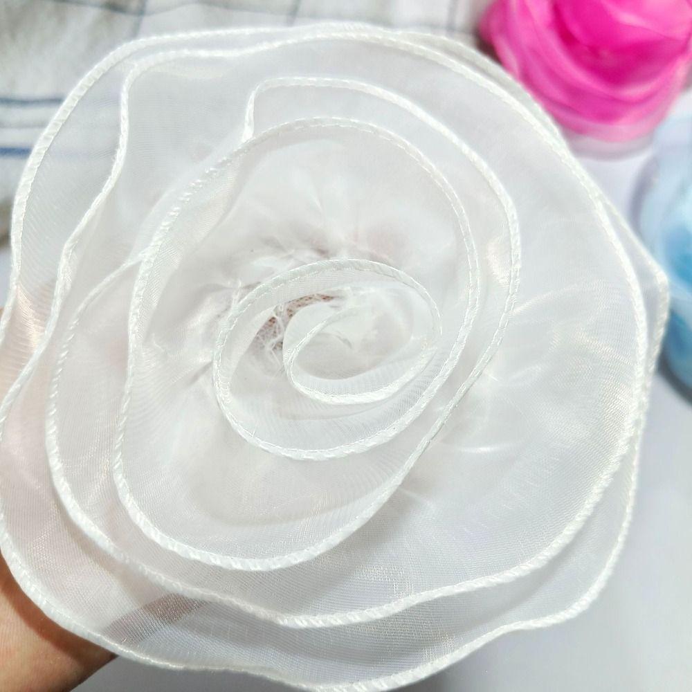 Handmade Rose Flower Brooch Multi-layer Yarn Organza Multi-Layer Floral Brooch for Women
