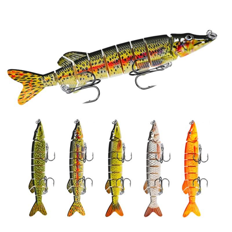 66g 20cm Multi-Jointed Lure 9 Sections with Two Treble Hook 1# 3D Eyes 11Colors Swim Bait Pike Multi Joint Bait Fishing Lure