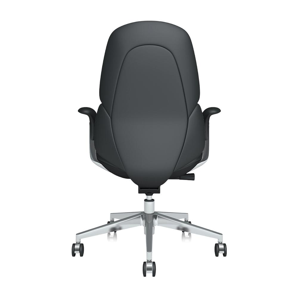 Mid-back leather chair with simple adjustment