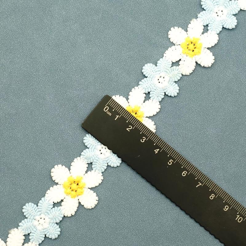 5 ярдов водорастворимая кружевная отделка с вышивкой подсолнуха DIY воротник аксессуары для одежды отделка края юбки кружево для шитья одежды
