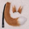 Fox Ears Tail Set Handmade Plush Animal Cosplay Props Realistic Design Role Play Halloween Party Accessories