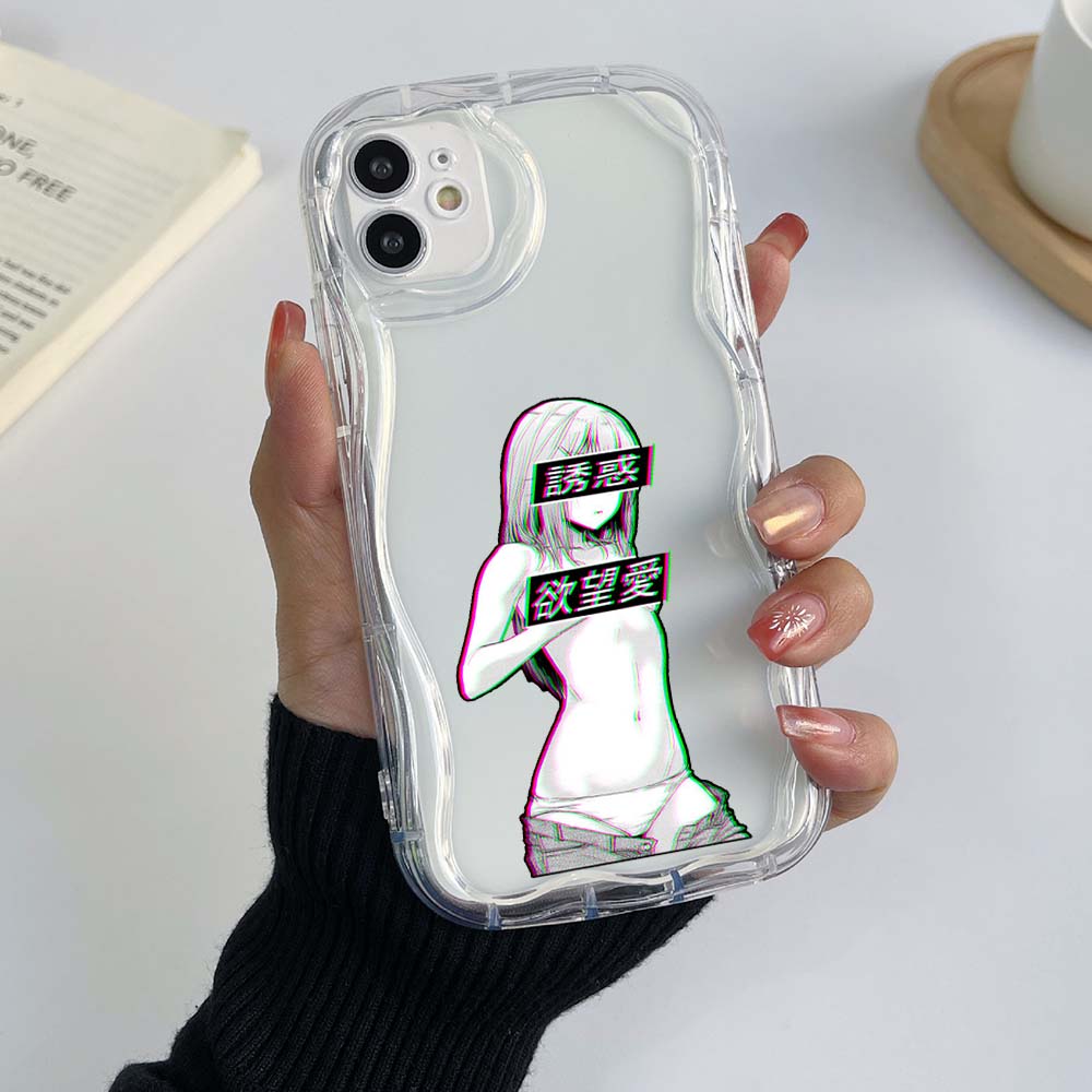 Samsung Galaxy A25 для iPhone 15 Xiaomi Poco X5 Redmi 12c Чехлы для телефонов Huawei Honor 90 NY9 Hentai Harajuku Anime Girl эксклюзивный кремовый узор Мягкий чехол