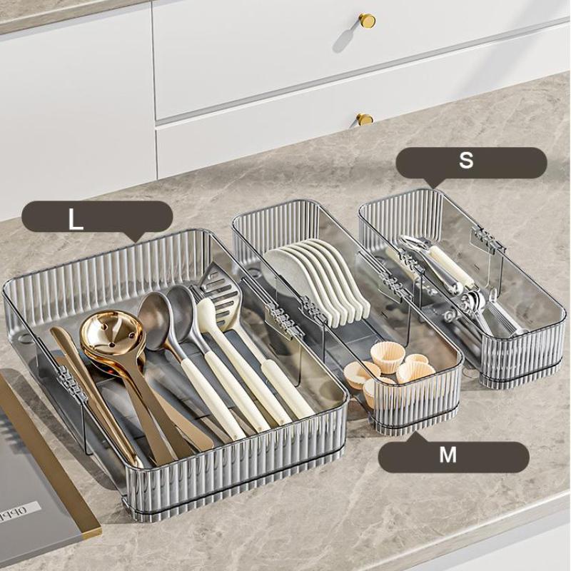 Органайзер для выдвижного ящика для столовых приборов Регулируемая корзина для хранения столовых приборов Разделитель для хранения столовых приборов Органайзер для косметики