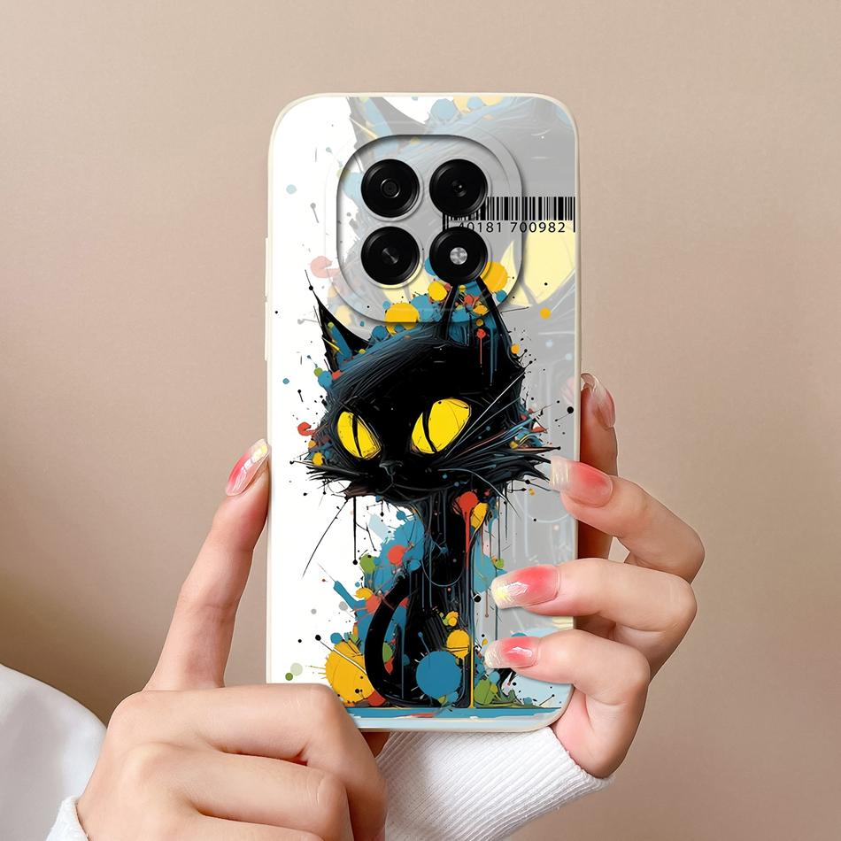 Чехол для телефона Oppo A5 Pro 5G Милый мультяшный задний чехол для Oppo A 5 2025 Полная защита Мягкий жидкий силикон Ударопрочный корпус