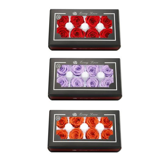 8 шт., вечные цветы розы, яркие цвета, естественный вид, вечное цветение, консервированный цветок ручной работы, украшение в виде розы