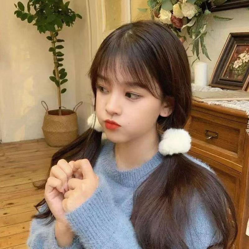 Girls Mink Fur Ponytail Holder Elastic Plush Hair Ring Faux Rabbit Fur Scrunchies Hair Rope Elastic