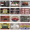 Hot Rod Garage Винтажная Металлическая Табличка Жестяная Табличка Винтажная Декоративная Табличка Домашний Настенный Декор Табличка для Бара Домашний Декор Постер Дропшиппинг