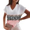 Свободная женская футболка с v-образным вырезом и коротким рукавом, летняя блузка с принтом в полоску, уличная одежда