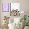 1 шт. мультяшный постер с изображением кота P-Pusheen K-Kawai, самоклеящийся художественный постер, водонепроницаемая бумажная наклейка для декора стен кофейни, бара