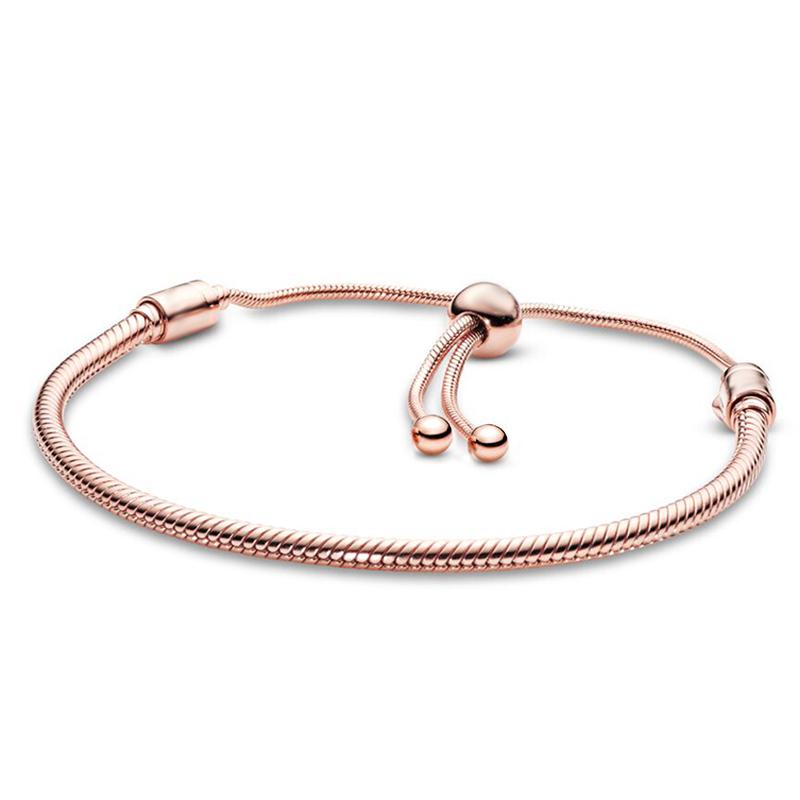 Браслеты из стерлингового серебра, регулируемая цепочка, браслет-подвеска для женщин и мужчин, ювелирный тренд