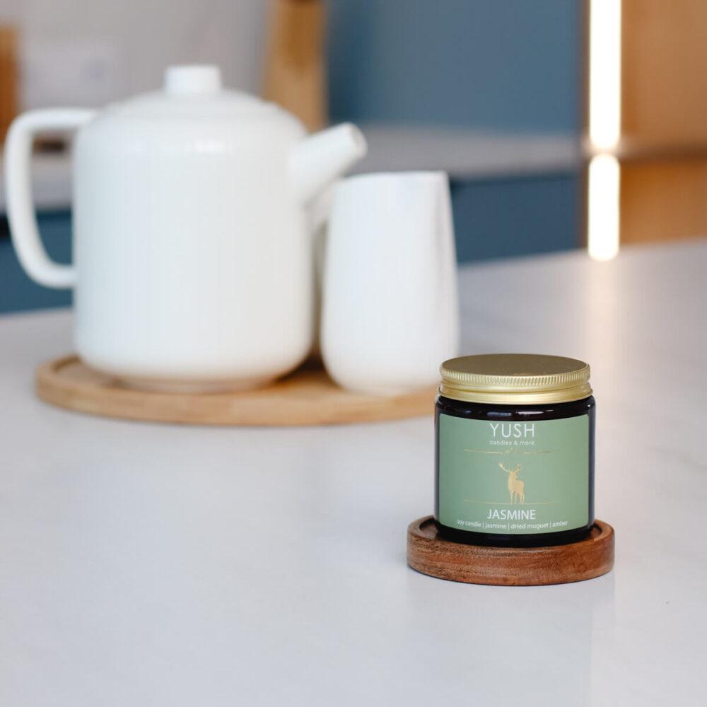 Jasmine - sojowa świeca zapachowa jaśminowa - yush - 180ml