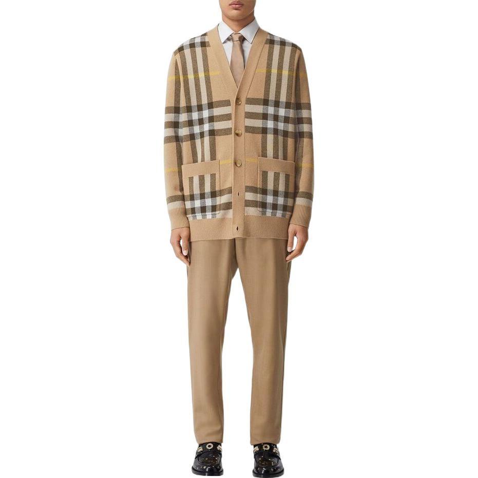Burberry Кашемировый свитер мужской FW22 Хаки 80540981