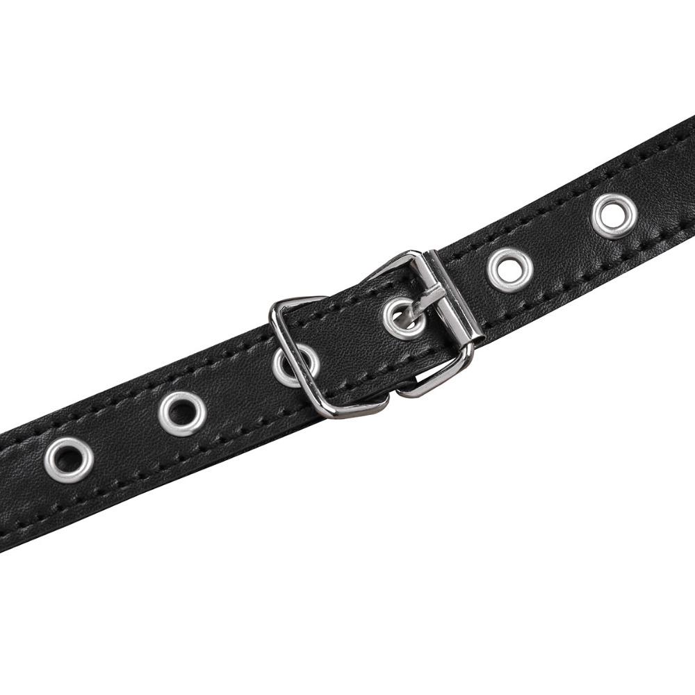 Женский регулируемый бюстгальтер из искусственной кожи с открытой чашкой Wetlook, сексуальный ремень с пряжками и заклепками