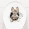 3D Стикеры для унитаза с выглядывающим кроликом, Милый кролик, пробивающий стену, Водонепроницаемые, Съемные, Самоклеящиеся