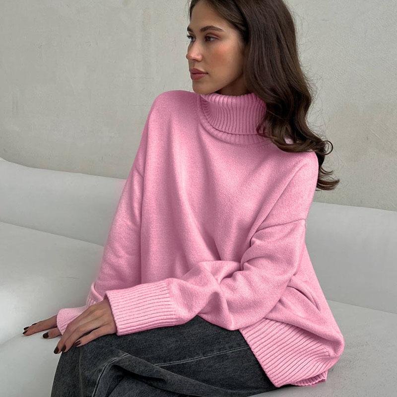 Женские модные толстовки с длинным рукавом, топы, свободные толстовки, свитера с высоким воротом, осенние свитера с высоким воротом