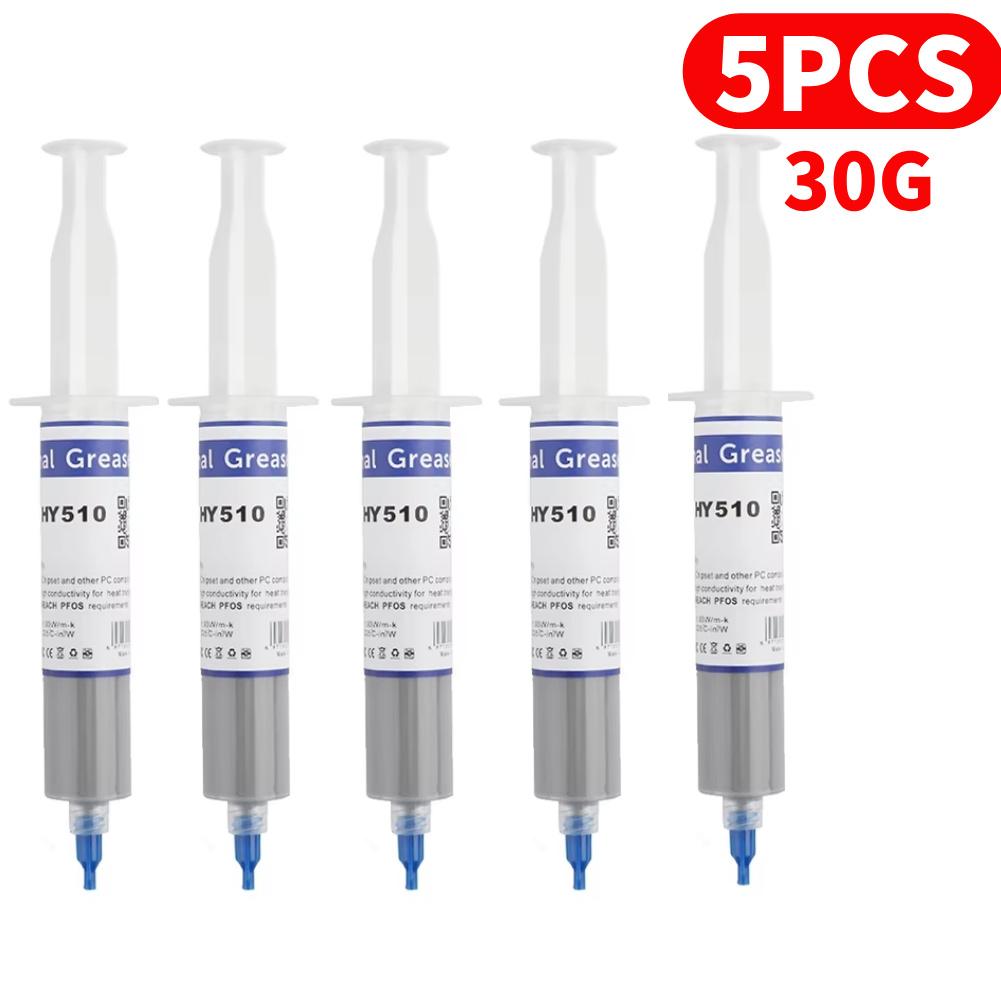 5-1 шт. Термопаста HY510 для GPU и CPU, Композитная силиконовая термопаста с теплопроводностью для GPU, Охлаждение чипсета CPU, Серая термопаста для кулера CPU