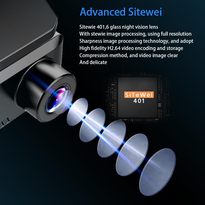 Автомобильный видеорегистратор 4K GPS Wi-Fi Connect Phone 3,16-дюймовый видеорегистратор с камерой заднего вида 1080P ночного видения Автомобильный видеорегистратор Камера заднего вида