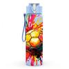 1PC Soccer Ball Color Splash Sports Print 750ml Color Plastic Sports Water Bottle Leakproof Flip Straw Lid Suitable for Sports Office Home Use