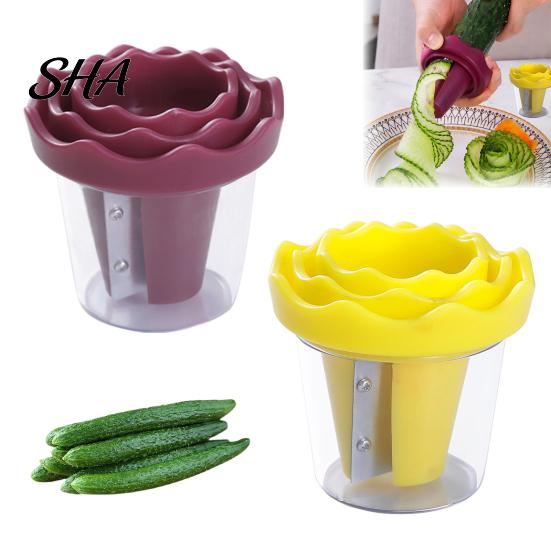 Food Decorating Tool for Plating 2Pcs Vegetable Flower Cutter Tool, Manual Spiral Slicer Carrot Cucumber Radish, Kitchen Gadget Fruit Carving