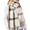 Winter Scarf for Women Shawl Cashmere Feel Tassel Plaid Large Oversized Scarves