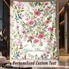 Floral Elegance Card 7 Theme Wall Tapestry Customized With Name Text Personalized Hanging Tapestry For Bedroom Living Room Decor