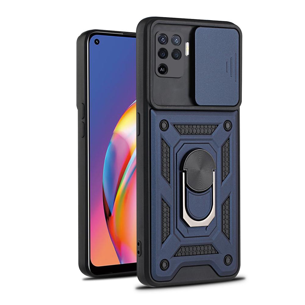 Чехол Armor Metal для Oppo Reno5 Lite 5 6 5G F Finger Ring Holder Stand Cover Fundas для Reno4 Reno 4 Lite 5F Push Pull Coque