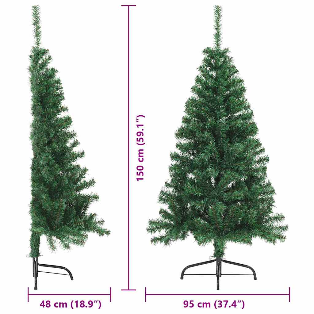 Artificial Pre lit Christmas Tree Green 150 cm PVC