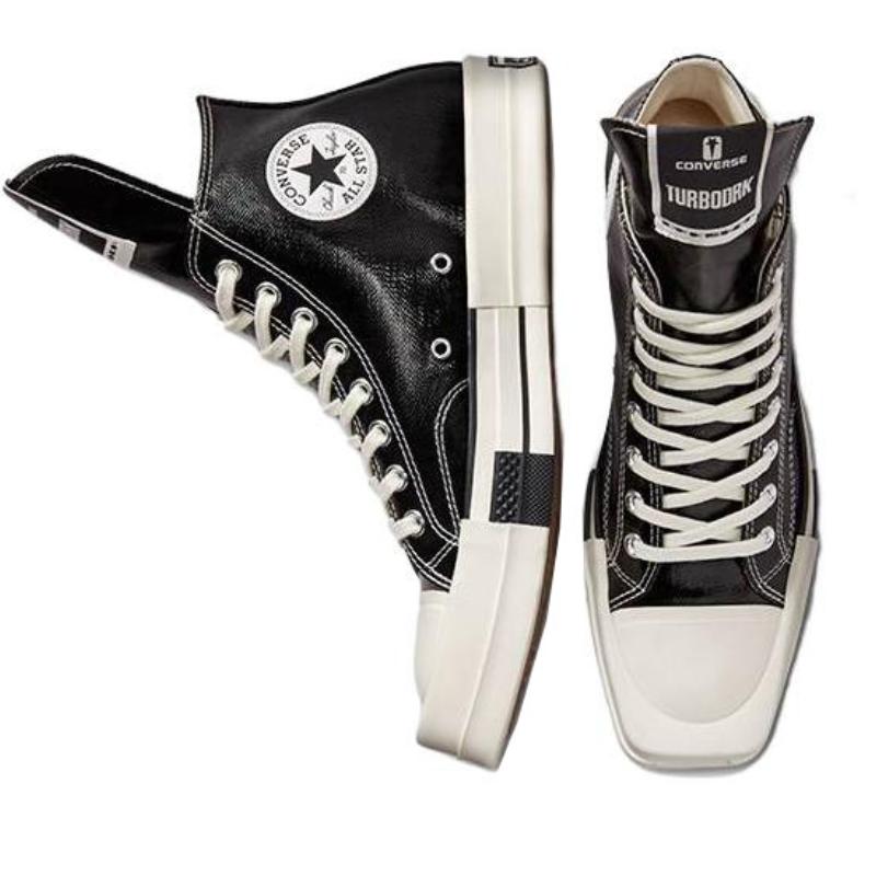 Rick Owens DRKSHDW x Converse 1970s Chuck Taylor All Star Коллаборация Трендовый Глянцевый Лаковый Высокий Холщовый Унисекс Черный