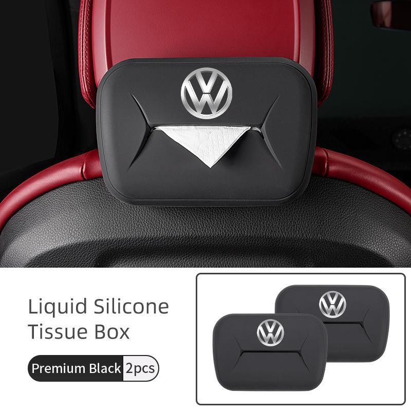 O2For Volkswagen VW Car Paper Storage Bag Silicone Handkerchief Box Tissue Case Passat Golf 4 5 6 Tiguan Polo Scirocco Jetta CC