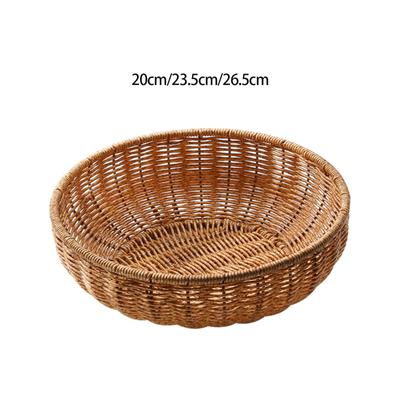 Корзина для хлеба из ротанга, плетеная корзина для фруктов, держатель для хранения продуктов, имитация плетеной корзинки из ротанга, плетеная корзина для хлеба для походного стола