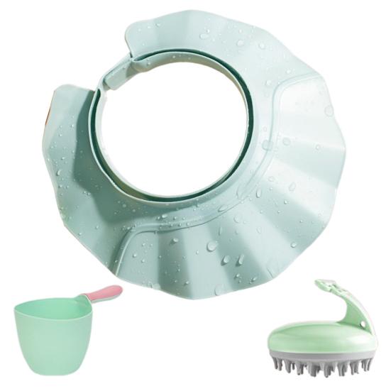 Adult Kids Shower Cap Shield Adjustable Bathing Head Hat Shampoo Visor Cap Soft Waterproof Hair Washing Shield for Head Ear Eye Protection