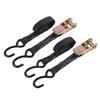 RIDE-FIELD Lashing Belts, Ratchet Type with Hooks, Set of 2, Secures Cargo, Prevents Slippage, Black (3m)