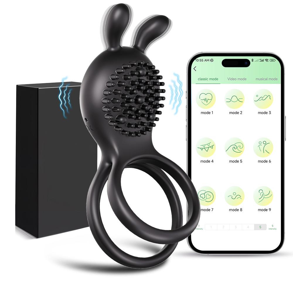 APP Беспроводное управление Вибрирующее кольцо на пенис Вибратор для пениса Преждевременная эякуляция Стимулятор точки G Клитора Секс-игрушки для пар для мужчин