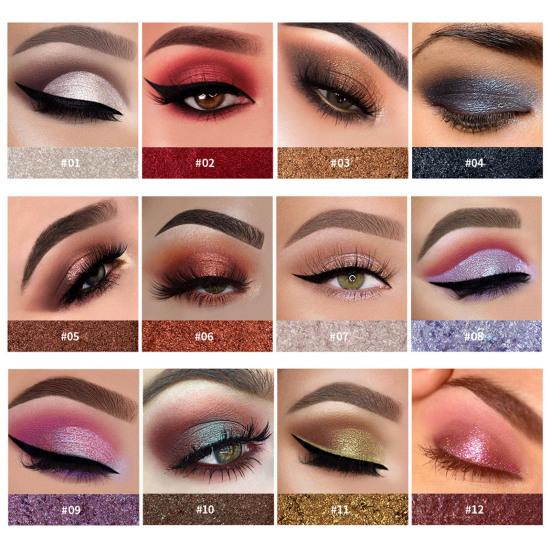 Блестящие тени для век с высоким содержанием пигмента, стойкие, водостойкие, не размазываются, однотонные, мерцающие, перламутровые, металлические тени для век, женские инструменты для макияжа глаз