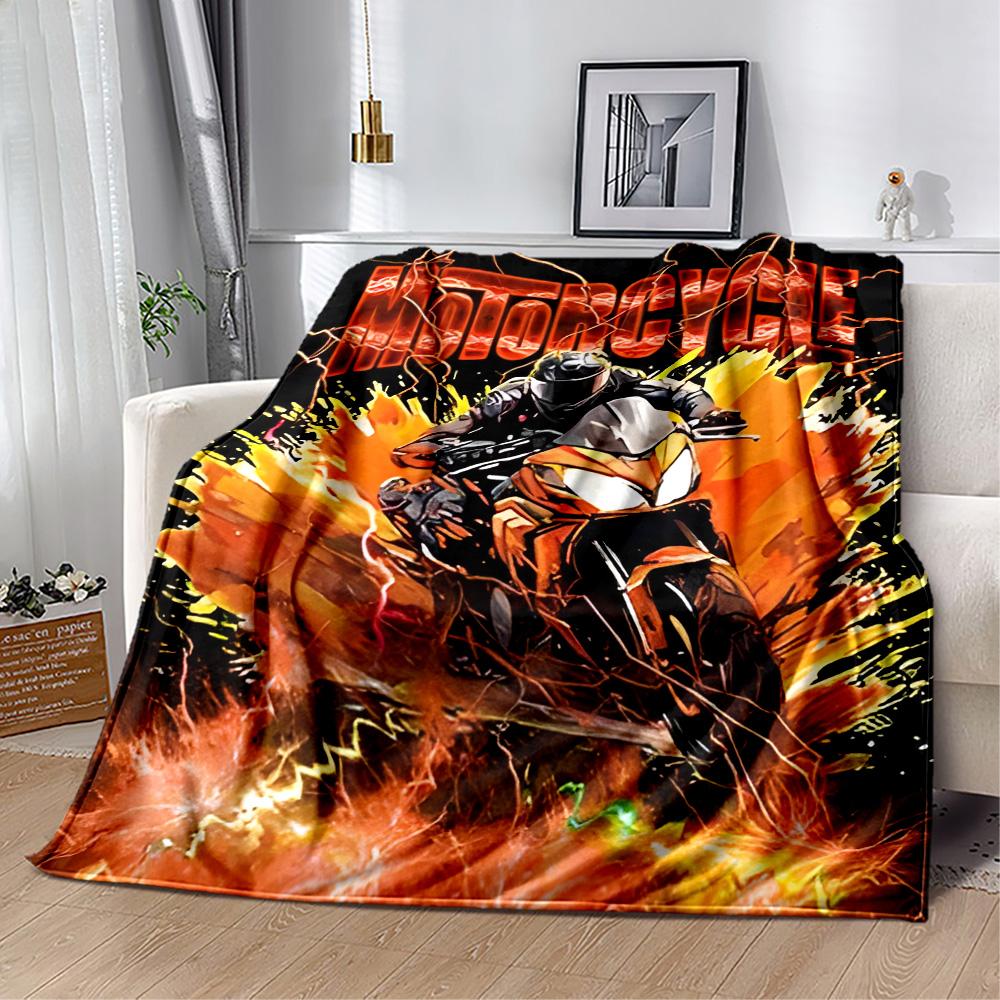 Motocross Adventure Sport Flannel Blanket - Soft and Suitable for Sofas, Beds, Offices, Travel, All Seasons, and The Best Gift for The Holidays.
