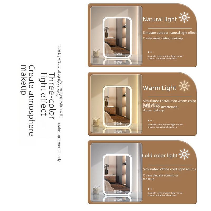 Portable Rechargeable Folding Touch Makeup Mirror with Fill Light