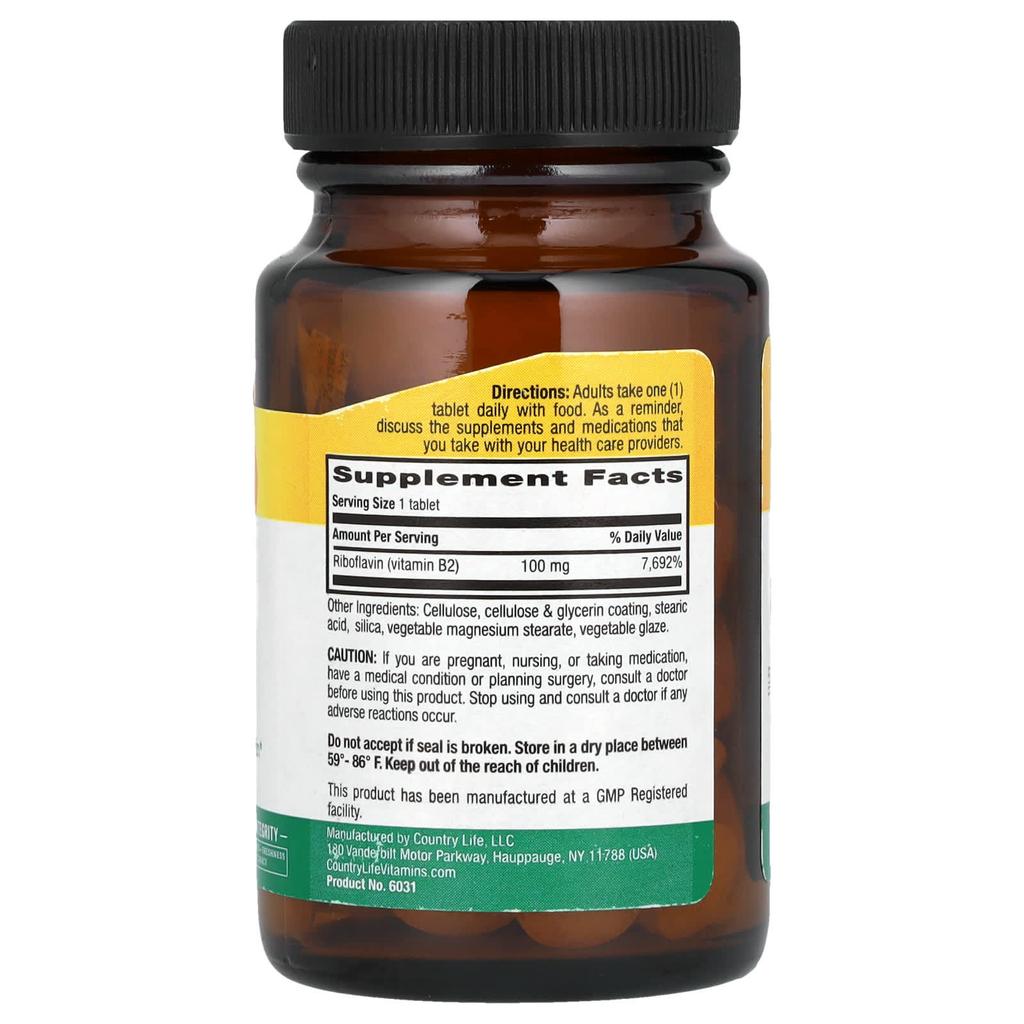 Витамин B2, 100 мг, 100 таблеток