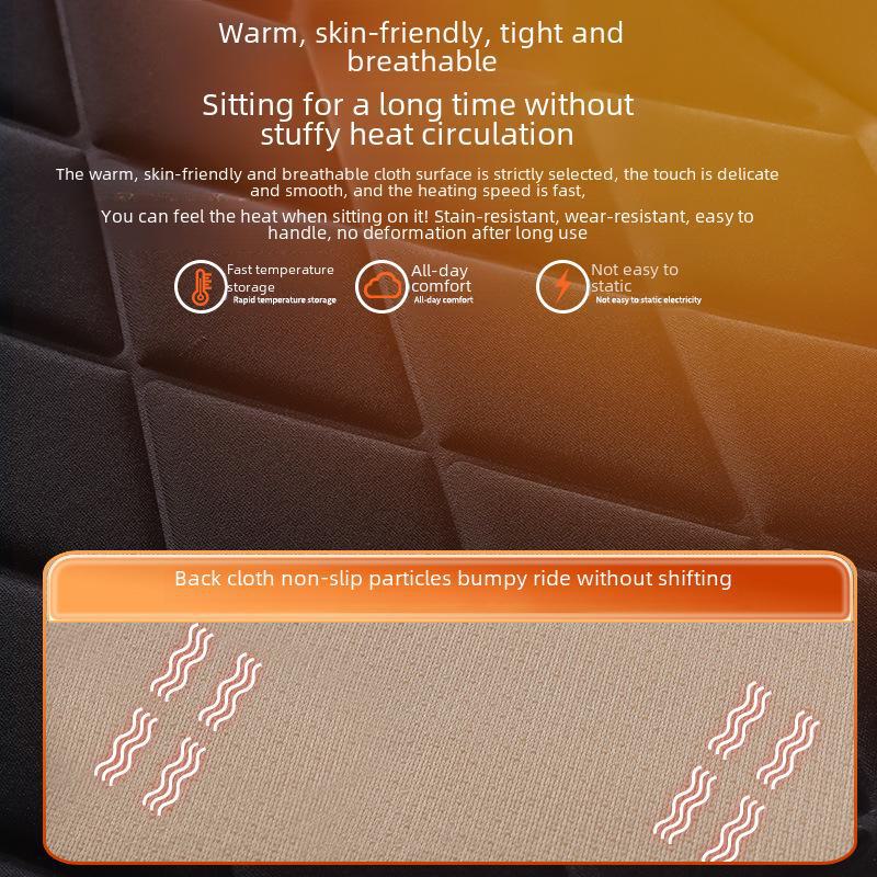 Winter Car Seat Heating Pad: Thick and Adjustable Back Support for a Warm Interior