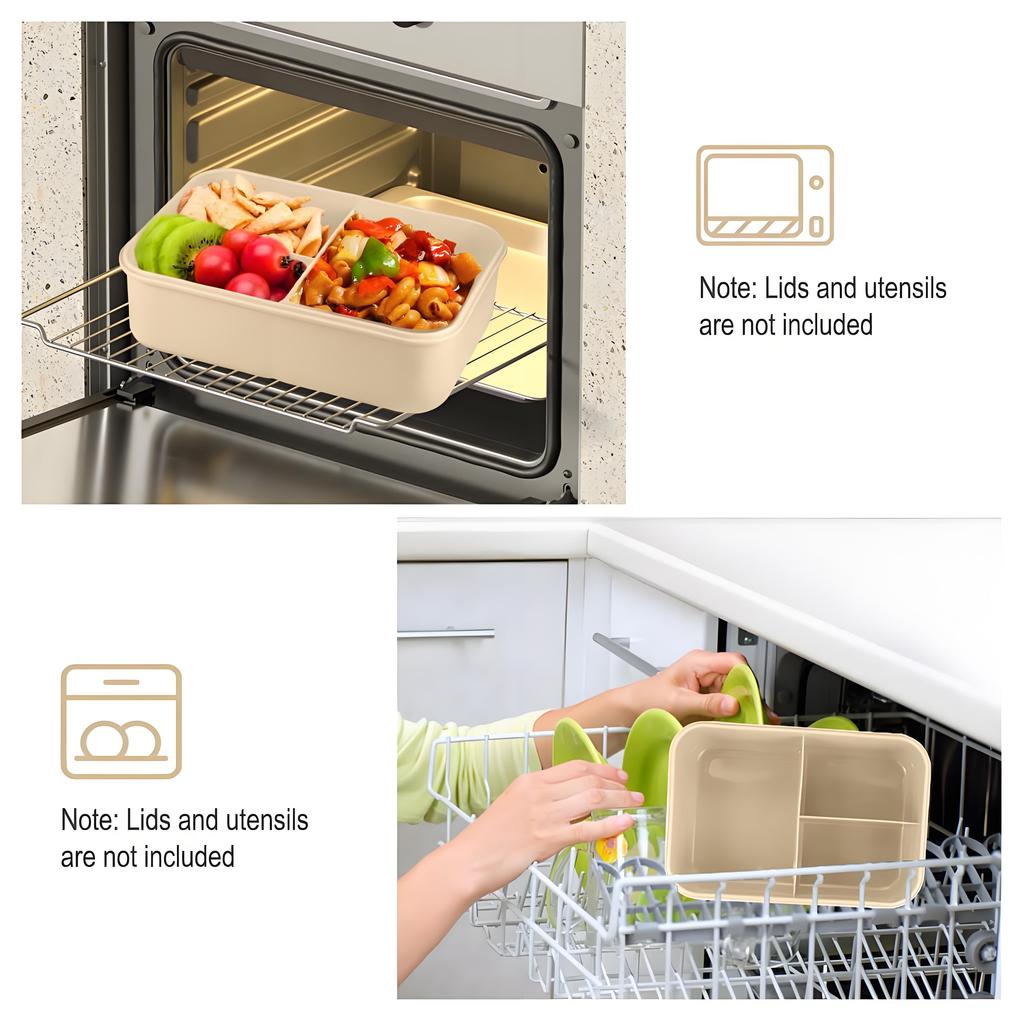 Ланч-бокс 40 унций - 3-ярусный набор для приготовления еды, FDA пищевой и LeakGuard™ (Предметы первой необходимости для офиса/спортзала)