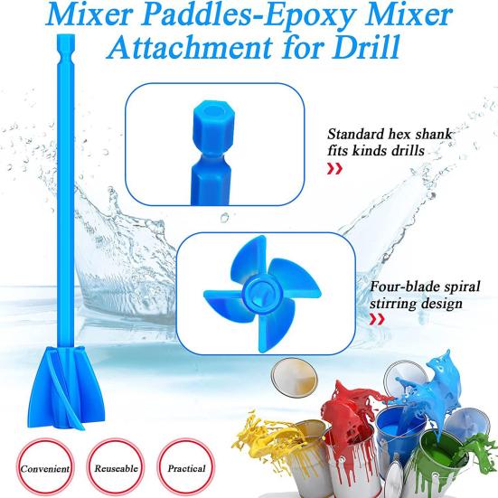2Pcs Epoxy Mixing Stick Helix Shape Tear Resistant Stirring Mixes Epoxy Resin Latex Oil Paint Mixing Rod Drill Attachment