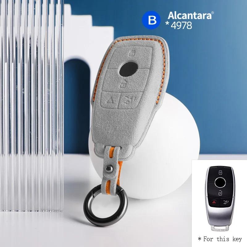 suede car key Case Cover For Mercedes Benz W176 W177 W205 W206 W212 W213 W222 W223 W167 W463 x166 A C E S G CLS GLC SL Class