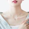 S925 Sterling Silver Fashion Necklace with Bohimia Rhinestone Pendant Clavicle Chain Silver Jewelry for Female Gifts