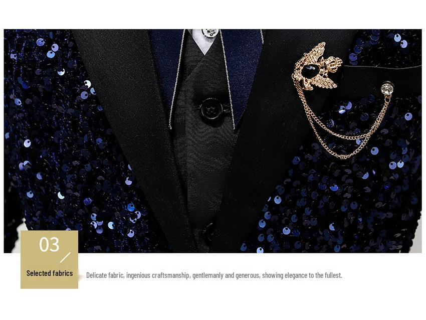 Красивый мальчишеский смокинг: Комплект с пайетками для выступлений и подиумов